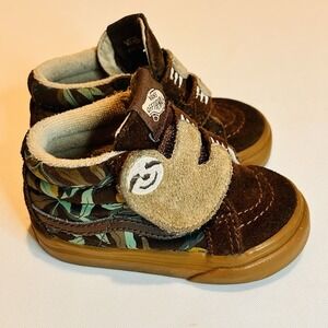 Van's Toddler Shoes Size 4 Hi-top Sloth Character